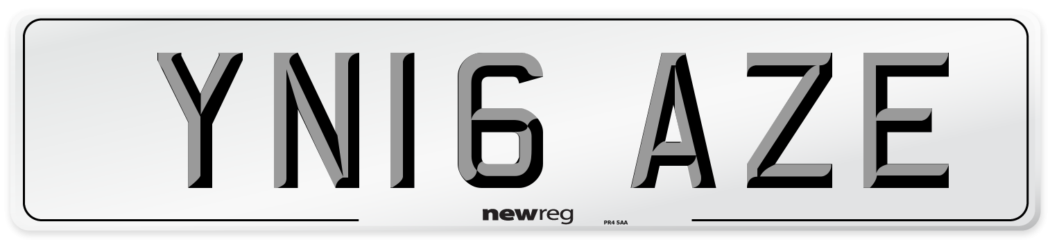 YN16 AZE Number Plate from New Reg